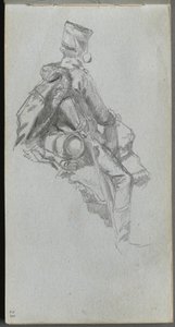 スケッチブック』 23ページ：座る兵士 作： Ernest Meissonier