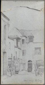 スケッチブック、39ページ街の風景 作： Ernest Meissonier