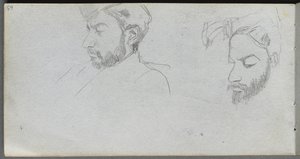 スケッチブック、65 ページ: プロファイルの顔の研究 作： Ernest Meissonier