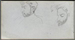 スケッチブック、65ページ：プロファイル内の面の研究。 作： Jean Louis Ernest Meissonier