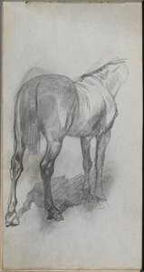 スケッチブック、76 ページ: 馬の習作 作： Ernest Meissonier