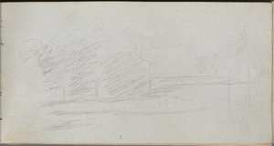 スケッチブック、78ページ：風景の研究。 作： Jean Louis Ernest Meissonier