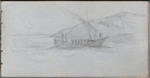 スケッチブック、88ページ：海景と図。 作： Jean Louis Ernest Meissonier