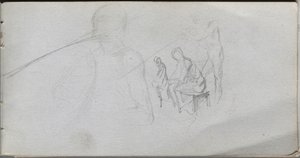 スケッチブック、98ページ人物の習作 作： Ernest Meissonier