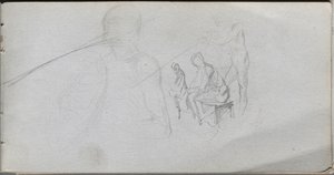 スケッチブック、98ページ：図の研究。 作： Jean Louis Ernest Meissonier