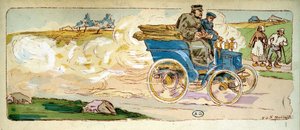 パリ-ボルドー4 CVパンハルド＆レバソールに乗るレバソール氏 作： Ernest Montaut