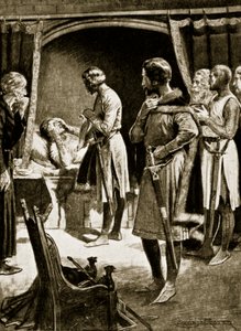 ヘンリー2世の死、1189年、「イギリス国民のハッチンソンの物語」、1920年頃のイラスト 作： Ernest Prater