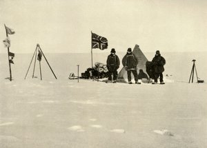 「高原のクリスマス キャンプ」、1908 年 12 月、1909 年 作： Ernest Shackleton
