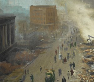 ヨーロッパの新秩序、爆撃されたコベントリー1940年11月、1940年 作： Ernest Townsend