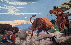 「イシュタルの雄牛の殺害」、1915 年。 作： Ernest Wellcousins