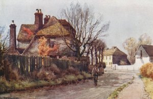 チョーク、ディケンズがハネムーンを過ごした家 (色リソ) 作： Ernest William Haslehust