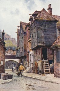 フィッシャーマンズ クォーター、フォークストン (カラー リソ) 作： Ernest William Haslehust