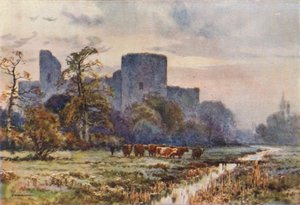 メドウズから見たペベンシー城（カラーリソ） 作： Ernest William Haslehust