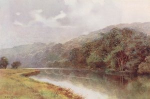 テムズ川クライヴデンの森（カラーリトグラフ） 作： Ernest William Haslehust