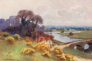 テムズ川シリングフォード橋（カラーリトグラフ） 作： Ernest William Haslehust