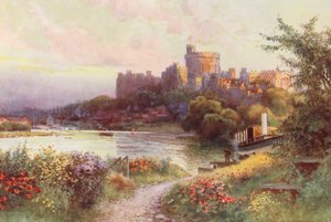 テムズ川ウィンザー（カラーリトグラフ） 作： Ernest William Haslehust