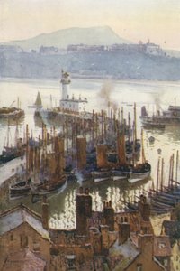旧市街からの港 (カラー リソ) 作： Ernest William Haslehust
