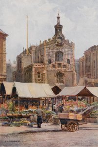 ノリッジのマーケットプレイスとギルドホール（カラーリソ） 作： Ernest William Haslehust