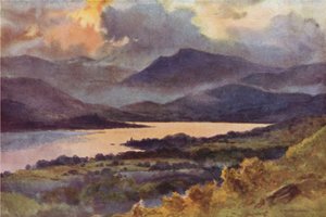Orrest Head の Windermere (color litho) 作： Ernest William Haslehust