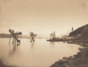 ボスフォアのキレッチ・ブルノウでのペチェリーズ、キレッチ・ブルノウのヨーロッパ漁業、1854年。 作： Ernest de Caranza