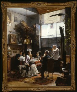 E.ヒルシュラークンヴァルト、スタジオ内-絵画、1888 作： Ernestine Hirschler Kunwald
