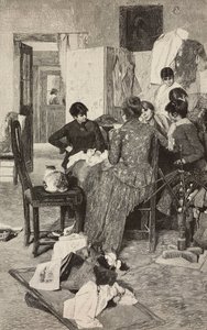 El me dise la so rossa、手紙を読む女性、Giacomo Favretto の絵画、L