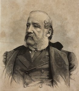 Gerolamo Induno (1825-1890) の肖像、イタリアの画家、Ernesto Mancastropa による彫刻、Guigoni and Bossi の写真から、L