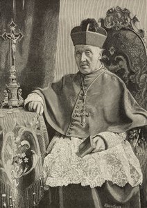カラビアナのルイージ・ナザリ (1808-1893) の肖像画、イタリアの政治家でイタリアの大司教、ガンジーニとガブリエルの写真の後、エルネスト・マンカストロパが彫刻、L