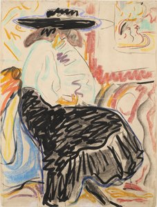 スタジオで座っている女性 作： Ernst Ludwig Kirchner