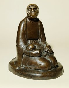 子供を連れた乞食の女（子供を連れた盲目の乞食）；Bettlerin mit Kind（子供を連れた盲目の乞食）1907年に構想され、1930年に鋳造された（ブロンズ、茶色のパテナ付き 作： Ernst Barlach