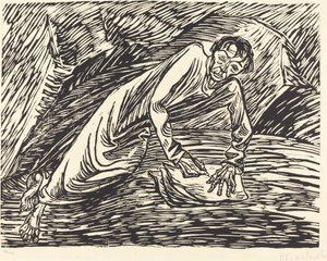 書く預言者 (パトモス島の聖ヨハネ) 作： Ernst Barlach