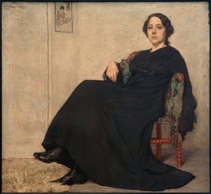 座っている女性 作： Ernst Burmester