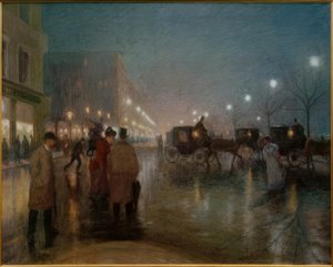 ハンブルク、夕方のユングフェルンシュティーク