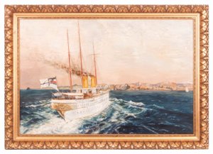 ノルウェー沖に停泊する皇帝のヨット SMS ホーエンツォレルン号