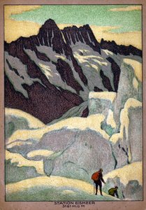 グリンデルワルト氷河（イラスト、1920-1930年頃） 作： エルンスト・エミール・シュラッター
