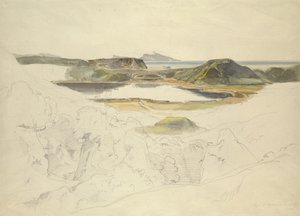 アニャーノ湖（鉛筆と紙に水彩） 作： Ernst Fries