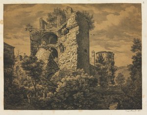 ハイデルベルク城 六景 塔 作： Ernst Fries