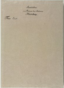 ハイデルベルク城の6つのビュー：ラッパー、1820年。 作： Ernst Fries