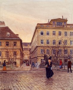 ウィーンのゲトライデマルクトとパパゲーノガッセ 作： Ernst Graner