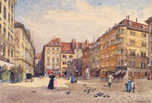 ウィーンのユーデンプラッツ 作： Ernst Graner