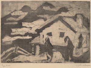 霧の中の山小屋、1920年。 作： Ernst Ludwig Kirchner