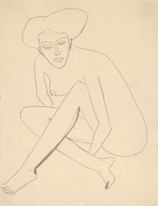 座っているドードー、1910 年。 作： Ernst Ludwig Kirchner
