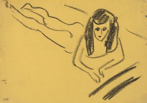 フレンツィのリクライニング、1910 年。 作： Ernst Ludwig Kirchner