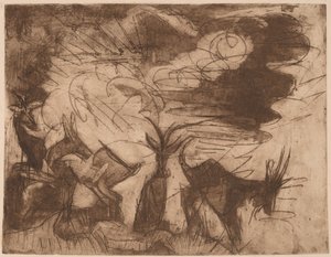 ヤギと雲、1919 年。 作： Ernst Ludwig Kirchner