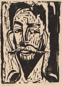 1915年、グレーフ博士教授の頭。 作： Ernst Ludwig Kirchner