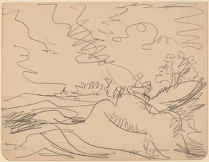 タウヌスの風景、1916 年。 作： Ernst Ludwig Kirchner