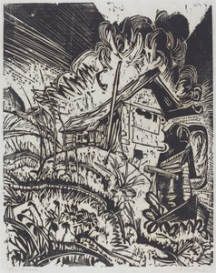 マウンテン ハウス、1917 年。 作： Ernst Ludwig Kirchner