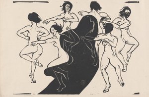 影の周りで踊るヌード、1936年。 作： Ernst Ludwig Kirchner