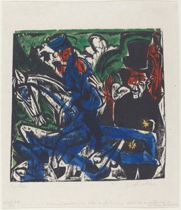 ピーター・シュレミールの不思議な物語: シュレミールと灰色との出会い..., 1915. 作： Ernst Ludwig Kirchner