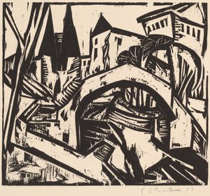 エリザベート ベルリンの川岸、1912～1913 年。 作： Ernst Ludwig Kirchner